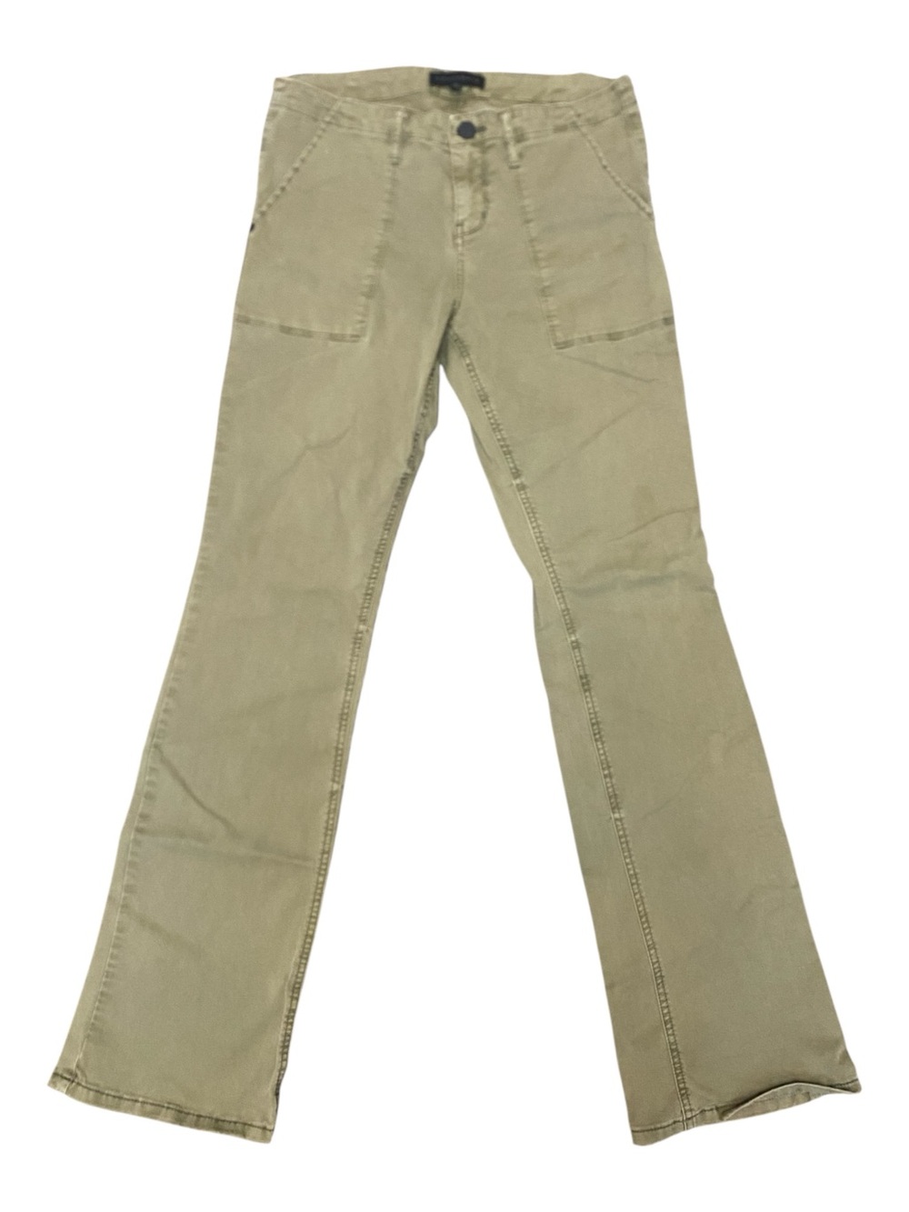 Sanctuary Womens Low Rise Flare Leg Pants Khaki Green Skinny Tight